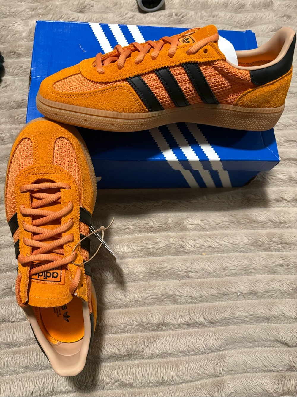 adidas Orange Suede & Mesh Sneakers with Black Stripes AT-3/52